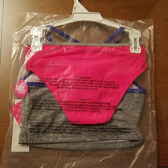 new with tag girls tankini top and bottoms set - Picture 2 of 4